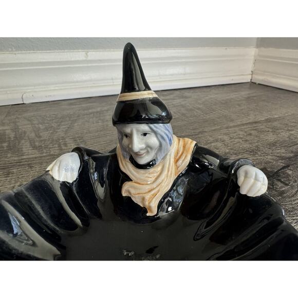 Vintage 1990s White Candy Dish Bowl Black Dress Is Bowl Kitschy - Picture 9 of 9